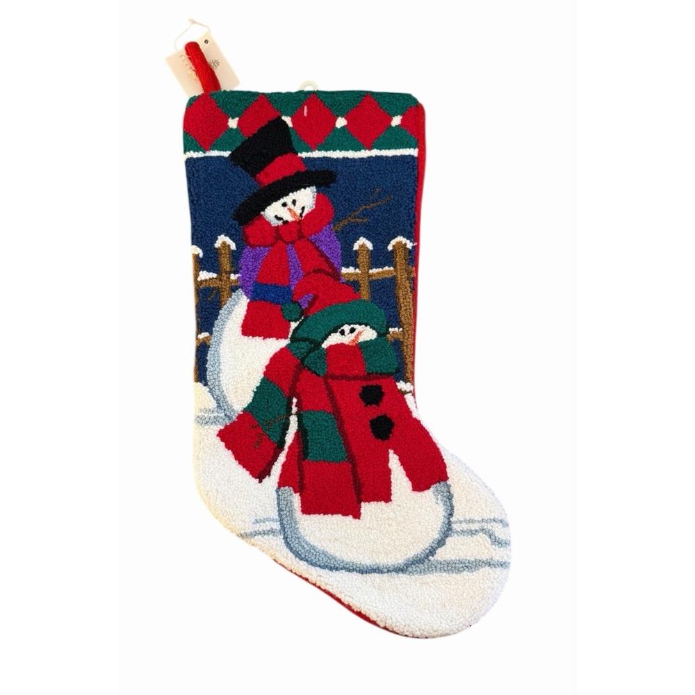 Christmas‎ Stocking Needlepoint Snowmen Snowman Holiday Mantel Decor NEW
